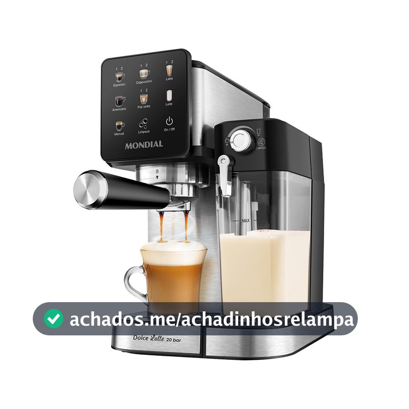 MONDIAL, Cafeteira Espresso Automática Dolce Latte 20 bar, Preto/Inox 1250W, 220V - CCL-01