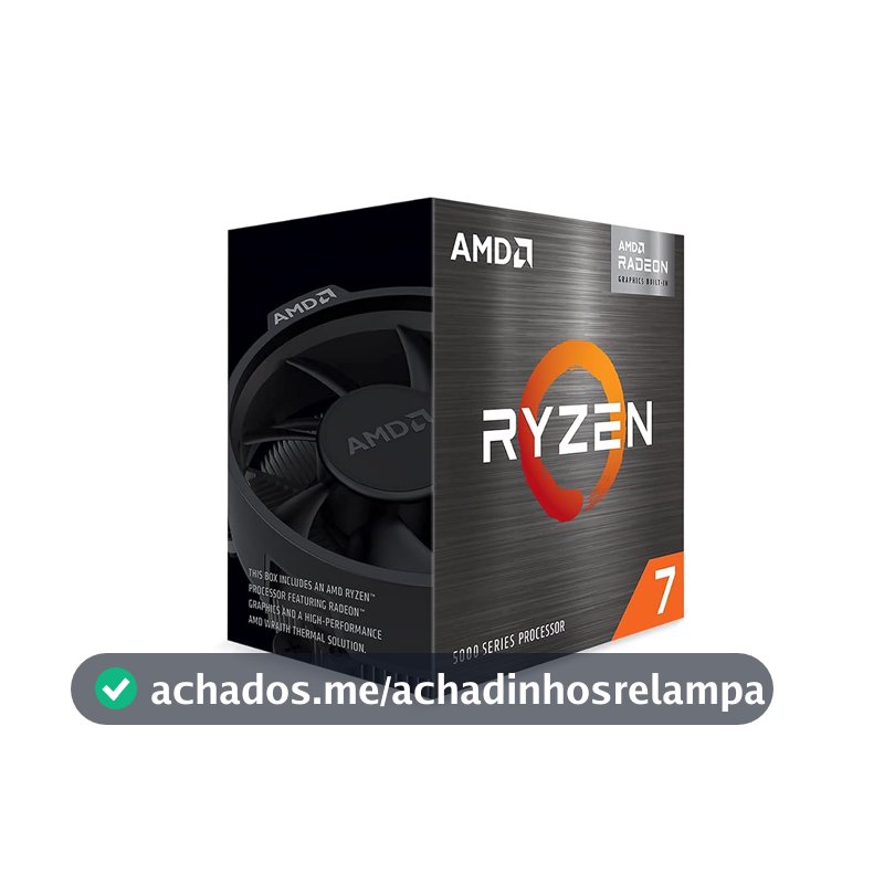 Processador AMD Ryzen 7 5700G Box (AM4 / 8 Cores/16 Threads/4.6GHz /16MB Cache/Wraith Stealth/Vega 8) - 100-100000263BOX (Seminovo)