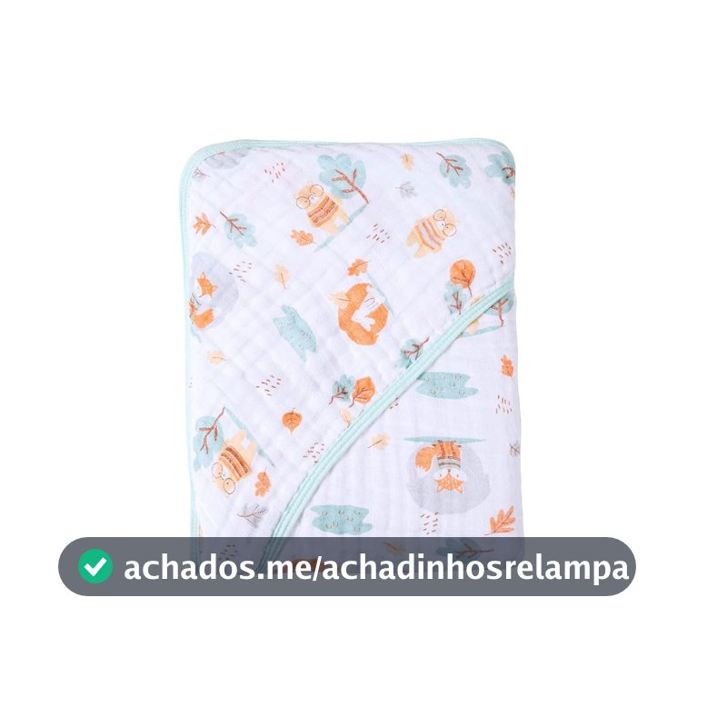 Toalha de Banho com Capuz Karinho, Estampada, 80x80cm, 1 Unidade