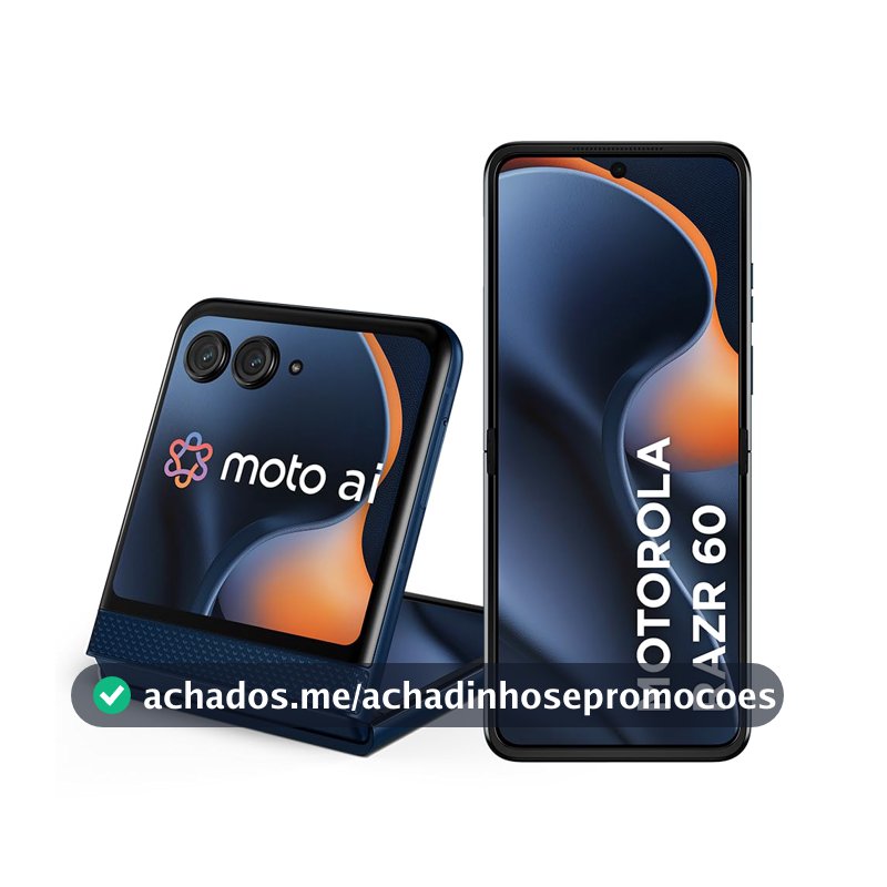Smartphone Motorola Razr 60-256GB 12GB RAM+12GB Ram Boost Tela dobrável 6,9" pOLED e externa 3,6” Moto AI camera IP48 - Azul Marinho
