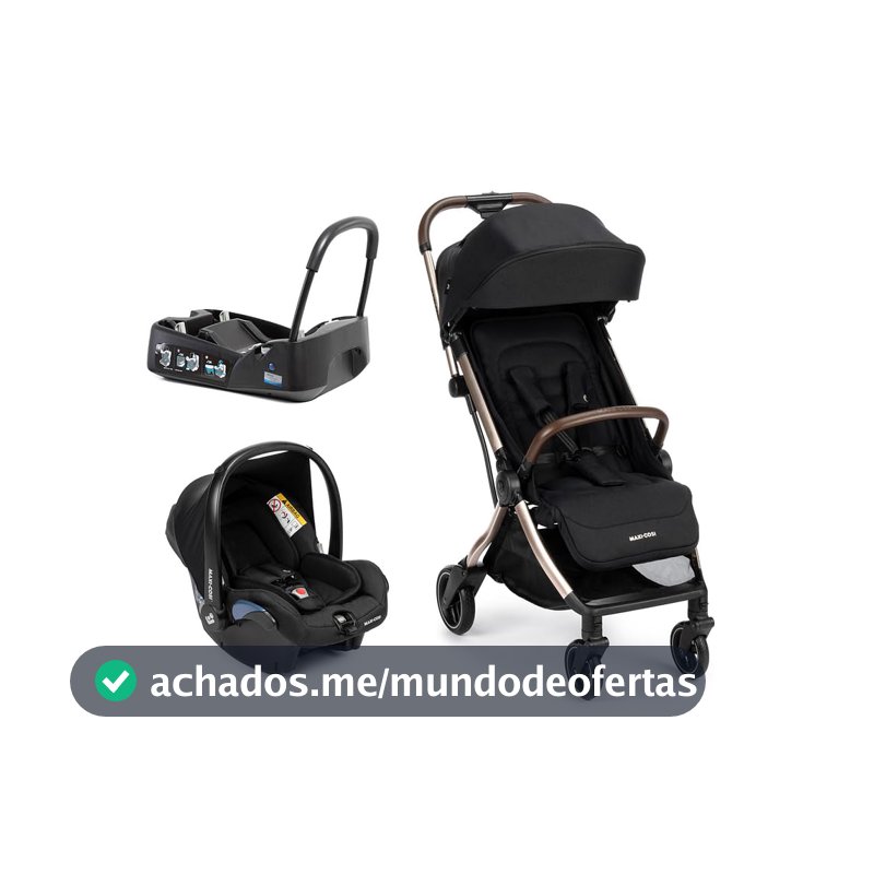 Travel System Maxi-Cosi, Eva³, Essential Black Champagne