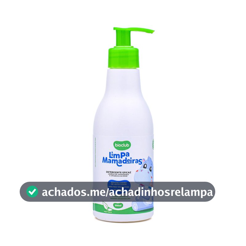 Detergente para Mamadeira Chupeta e Utensílios de Bebê - Sem Perfume, Hipoalergênico, Remove Gordura e Resíduos de Leite, Produto Natural e Vegano Infantil, 300ml