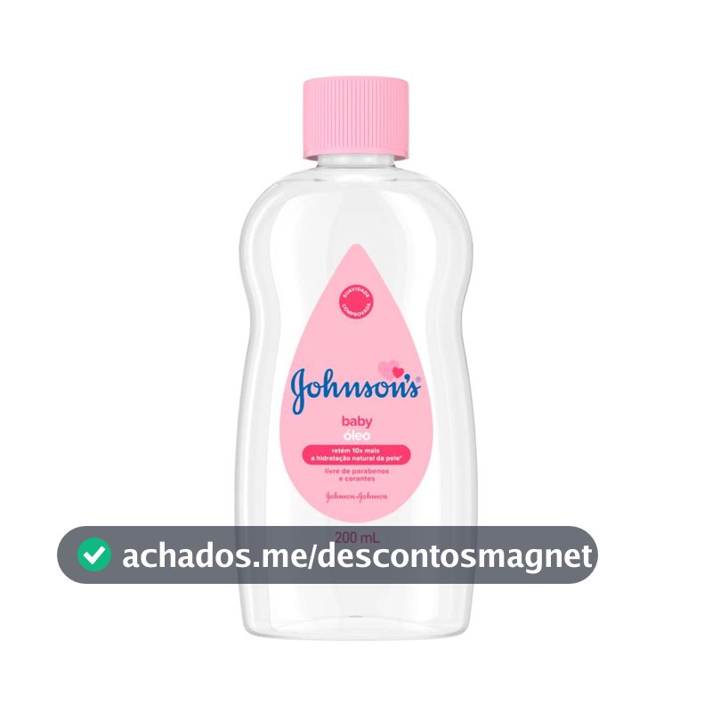 Óleo Hidratante para Bebê Johnson's Baby, Puro, 200ml