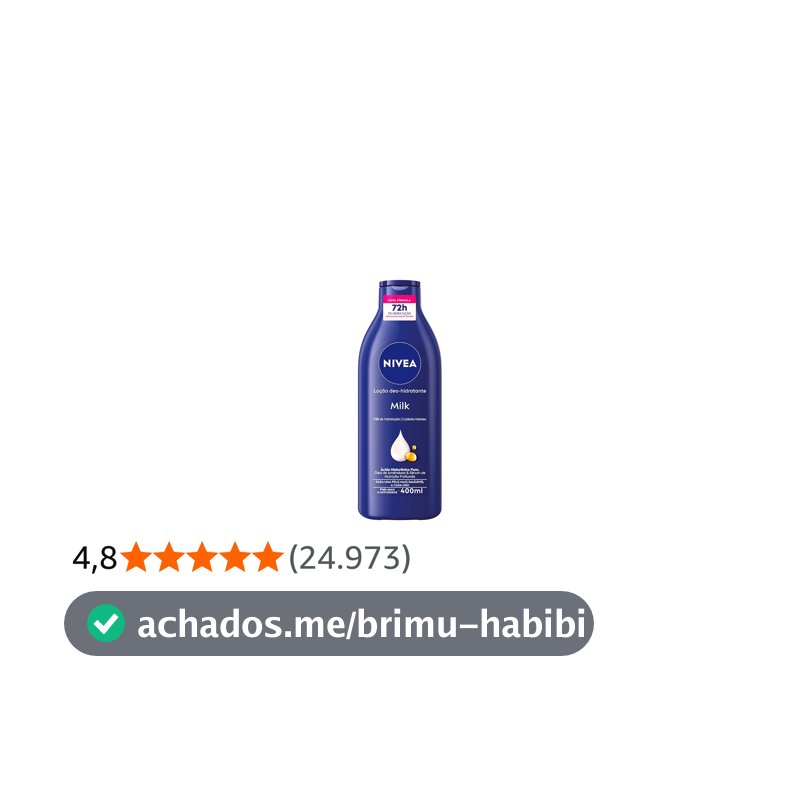 NIVEA Loção Deo-Hidratante Milk 400ml, Hidratação Profunda 72h, Hialurônico Puro, Corporal, Pele Seca e Extrasseca