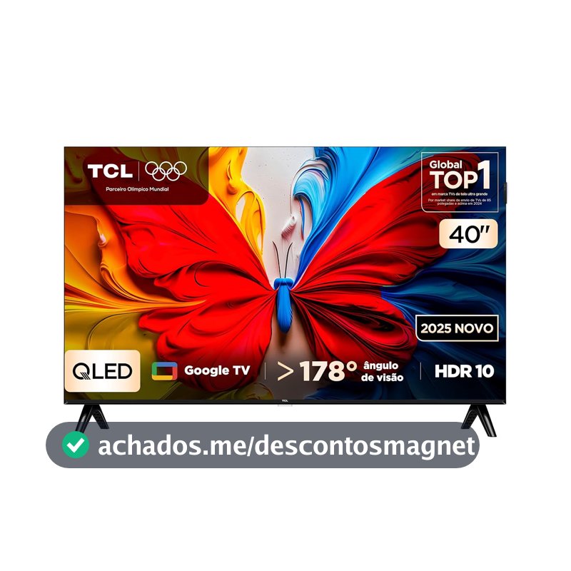 Smart TV TCL 40 Polegadas QLED Full HD S5K WiFi Bluetooth Google TV 2 HDMI HDR10 Dolby Audio 40S5K