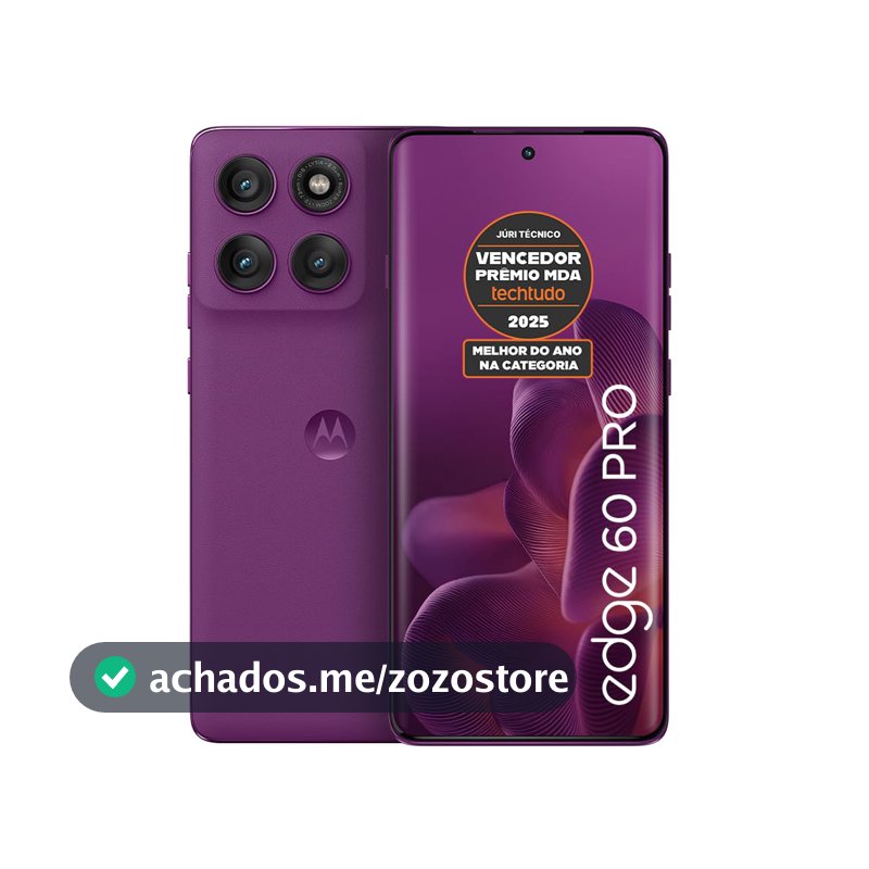 Smartphone Motorola Edge 60 PRO 5G - 256GB 12GB RAM+12GB Ram Boost Tela Quad-Curve moto AI 50MP Sony Camera ultrarresistencia militar IP68 + IP69 - Violeta
