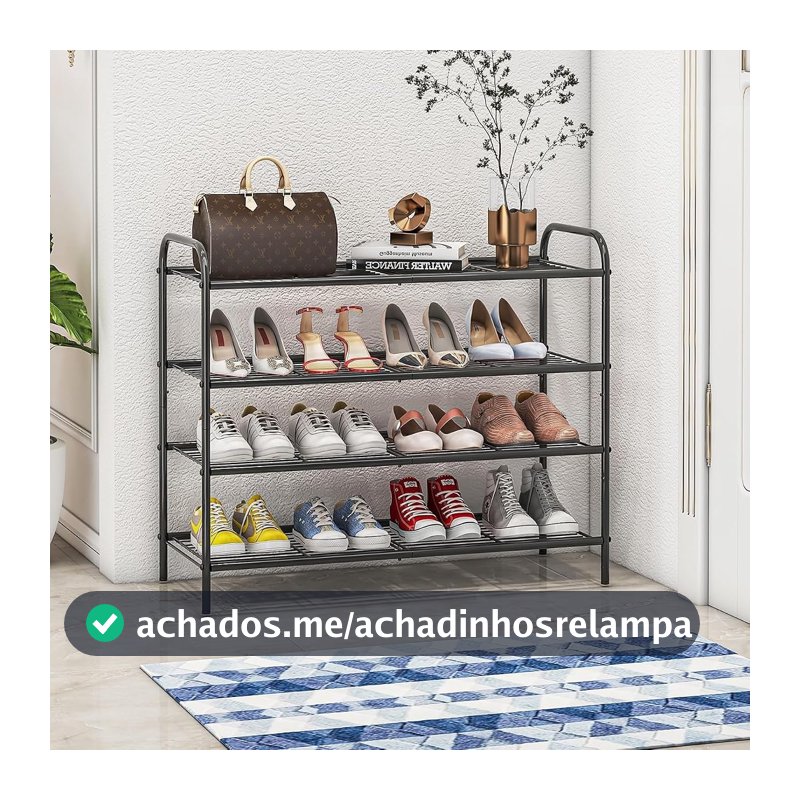 Sapateira Organizadora, Sapateira Hall de Entrada Simples, 4 Prateleiras para 16 Pares, Robusta e Durável, Ideal para Sala de Estar