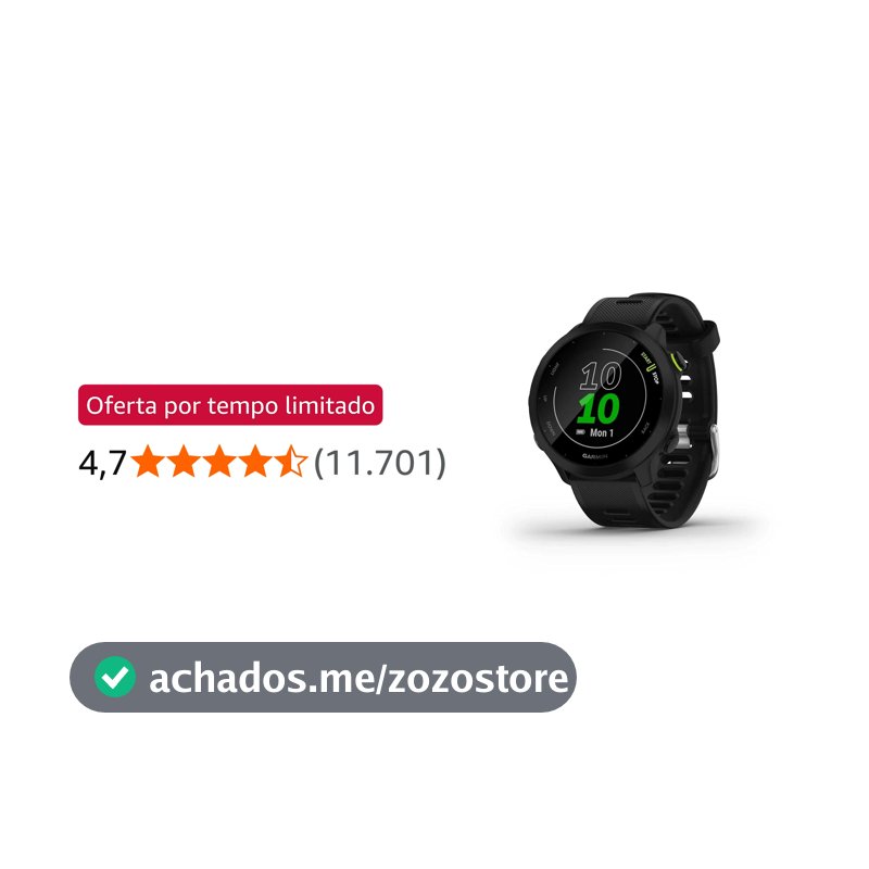 Garmin Relógio Forerunner 55 com Monitor Cardíaco de Pulso e GPS