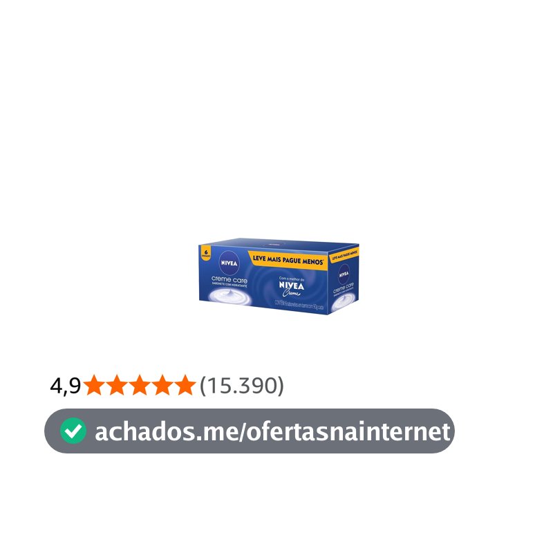 NIVEA Sabonete em Barra Creme Care Promo 6 un. 90g - Limpa e deixa a pele macia mesmo após o banho, com glicerina, fragrância NIVEA Creme e o exclusivo ingrediente Eucerit
