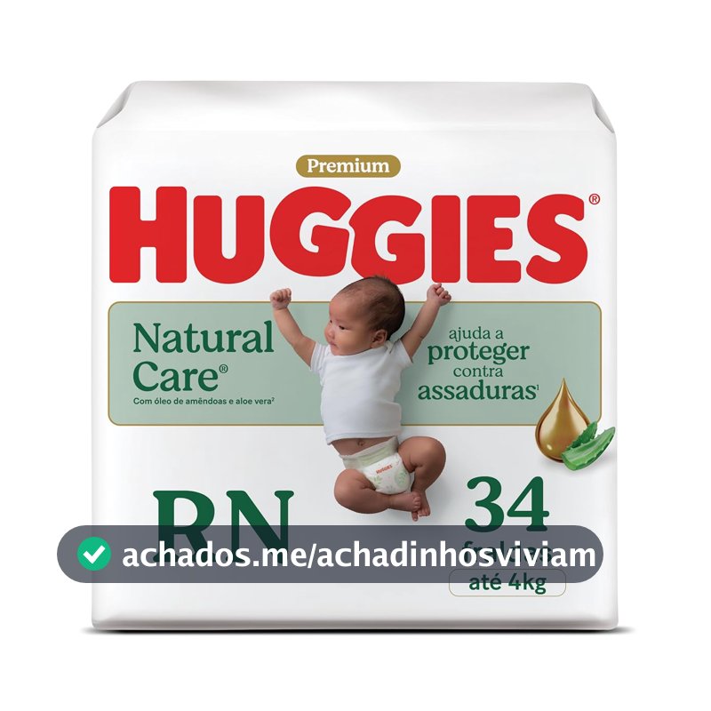 Fralda Descartável Huggies Premium Natural Care Hipoalergênica