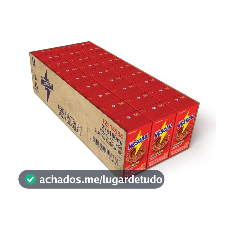 Bebida Láctea Nescau, 180ml, Pack com 27 Unidades