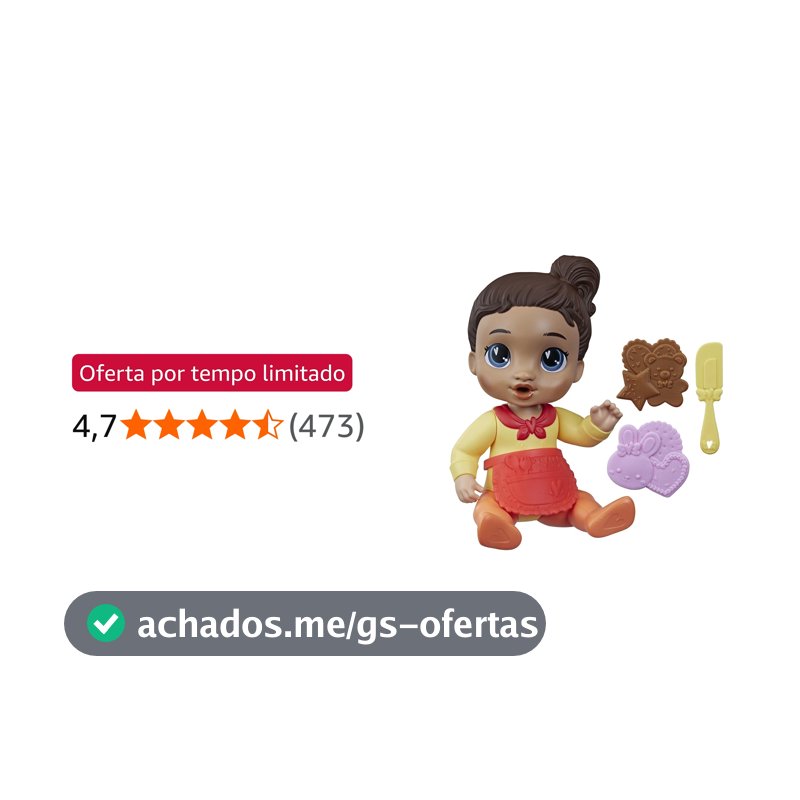 Baby Alive Boneca Bebê Confeiteira Gigi Giggles Morena com Avental e Acessórios de Cozinha