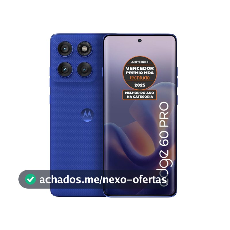 Smartphone Motorola Edge 60 PRO 5G - 256GB 12GB RAM+12GB Ram Boost Tela Quad-Curve moto AI 50MP Sony Camera ultrarresistencia militar IP68 + IP69 - Azul Marinho