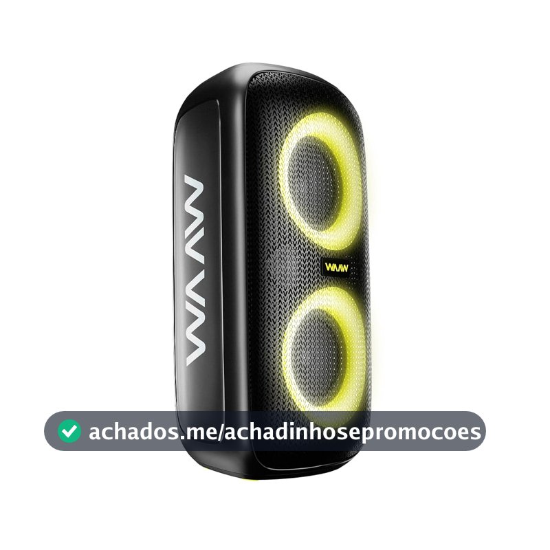 WAAW by ALOK Caixa de Som INFINITE 100 Bluetooth, Tipo Torre, Até 14h de Autonomia, 4 Alto-Falantes, TWS, 100W RMS