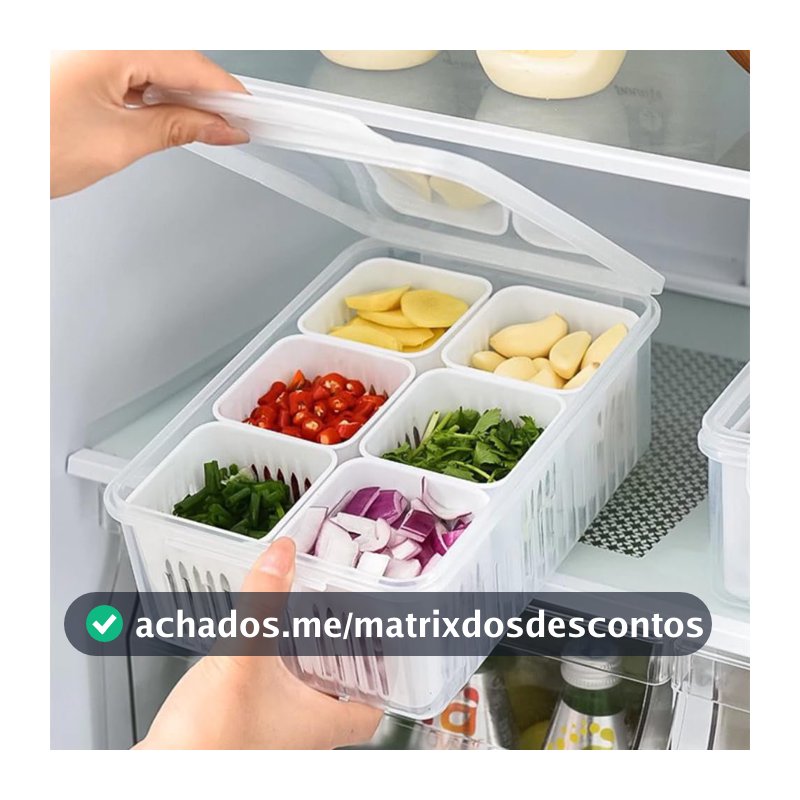 Pote Organizador para Geladeira - Recipiente com Divisórias