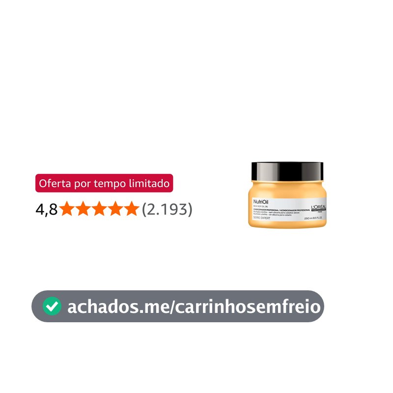 L'Oréal Professionnel Serie Expert NutriOil Máscara de Tratamento de Nutrição com Óleo de Soja para Cabelos Secos e Sem Brilho, para Força e Maciez 250g