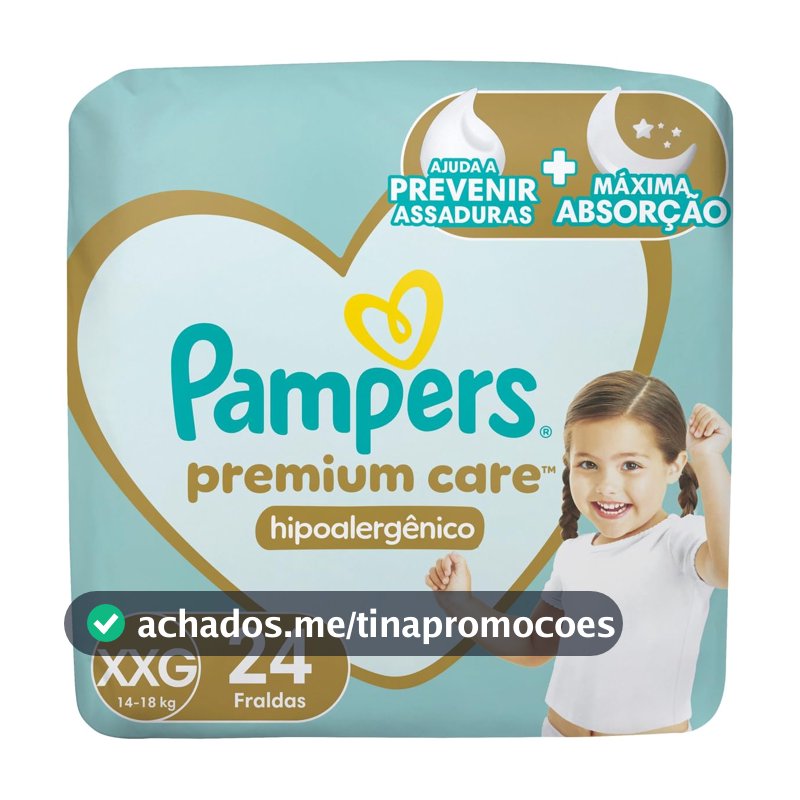 Fralda Pampers Premium Care Tamanho XXG 24 Unidades