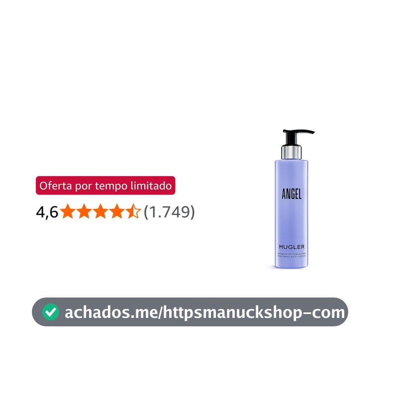 MUGLER Angel, loção corporal perfumada, perfume para mulher, aroma Gourmand com Notas de âmbar, fragrância extraordinária, 200 ml