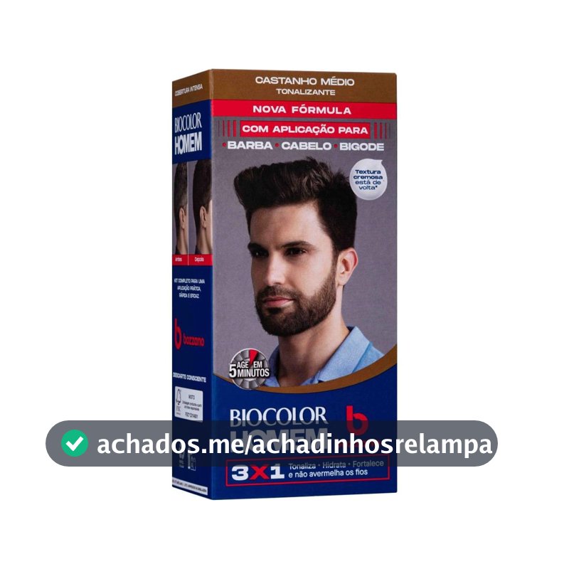 Biocolor Homem Tonalizante De Cabelo Masculino Bozzano Castanho Médio
