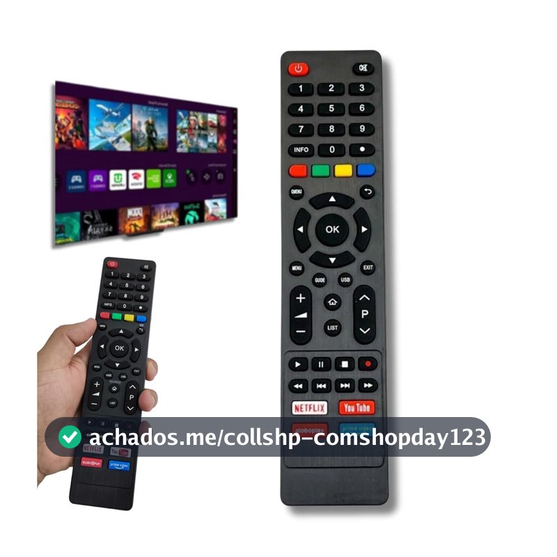 Controle Remoto Compatível com PHILCO BRITÂNIA Smart TV LCD LED 4K