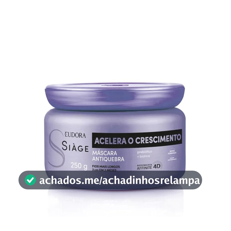 SIAGE MASCARA CAPILAR ACELERA O CRESCIMENTO 250g RPCK, Eudora Siàge