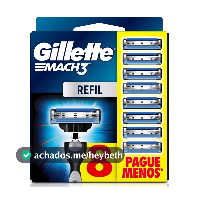 Gillette Mach3, Carga para Aparelho de Barbear com 3 Lâminas 8 Unidades