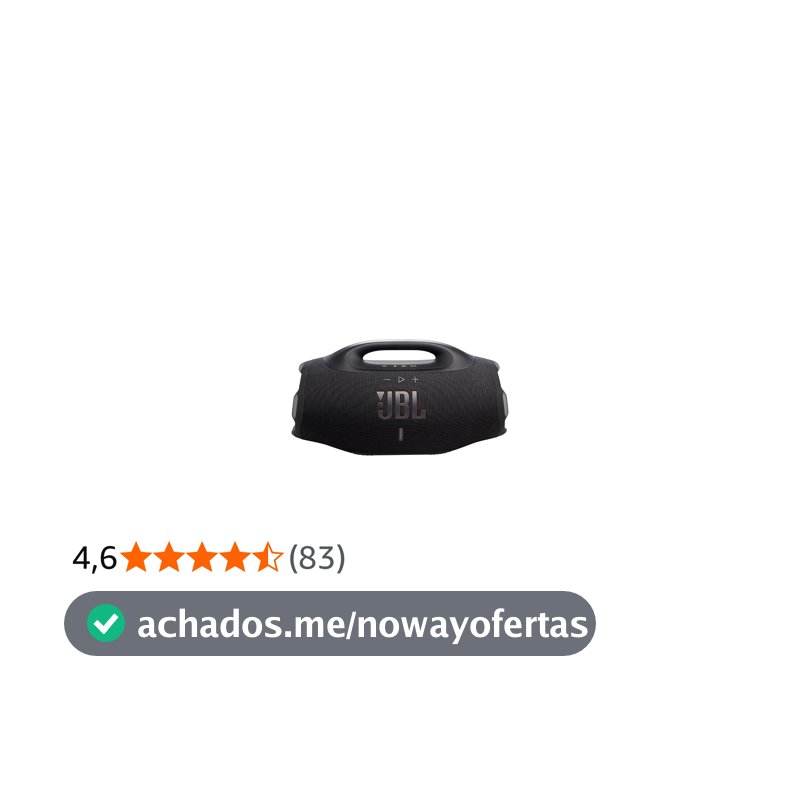 JBL, Caixa de Som, Boombox 4, Bluetooth, Som Pro, AI Sound Boost, Graves Personalizáveis, Bateria de até 34H, IP68, Áudio Lossless Preta