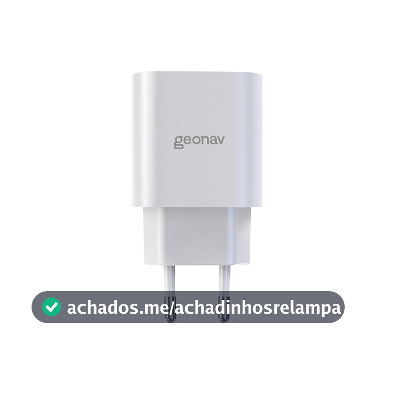 Geonav Carregador Universal Ultra Rápido, Power Delivery 25W, 1 Porta USB-C, CH25PDWT, Branco