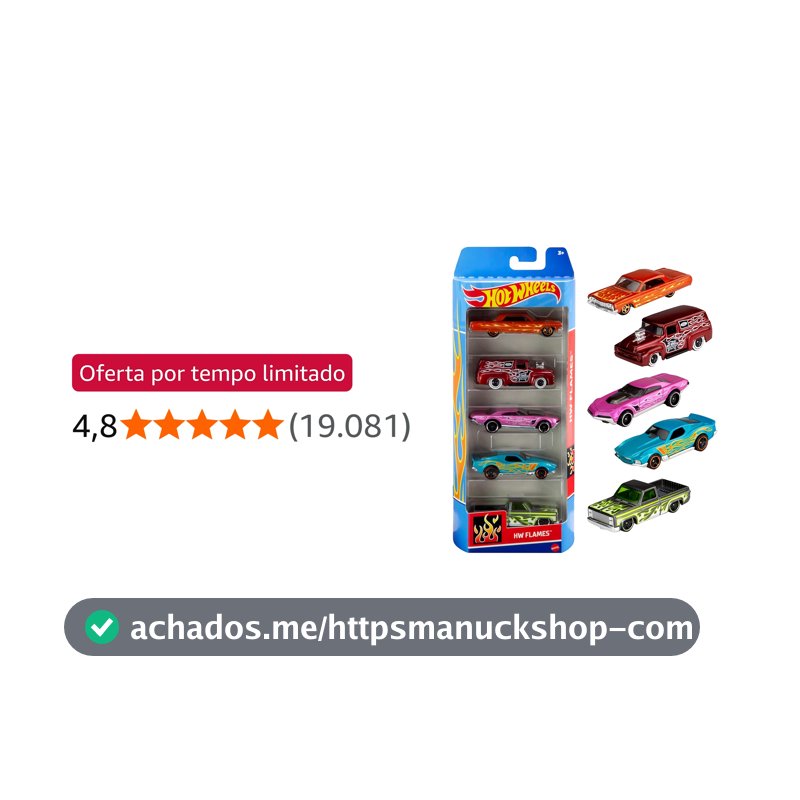 Pacote 5 Carros Sortidos, Hot Wheels, Mattel, Multicor - não é possível escolher as cores