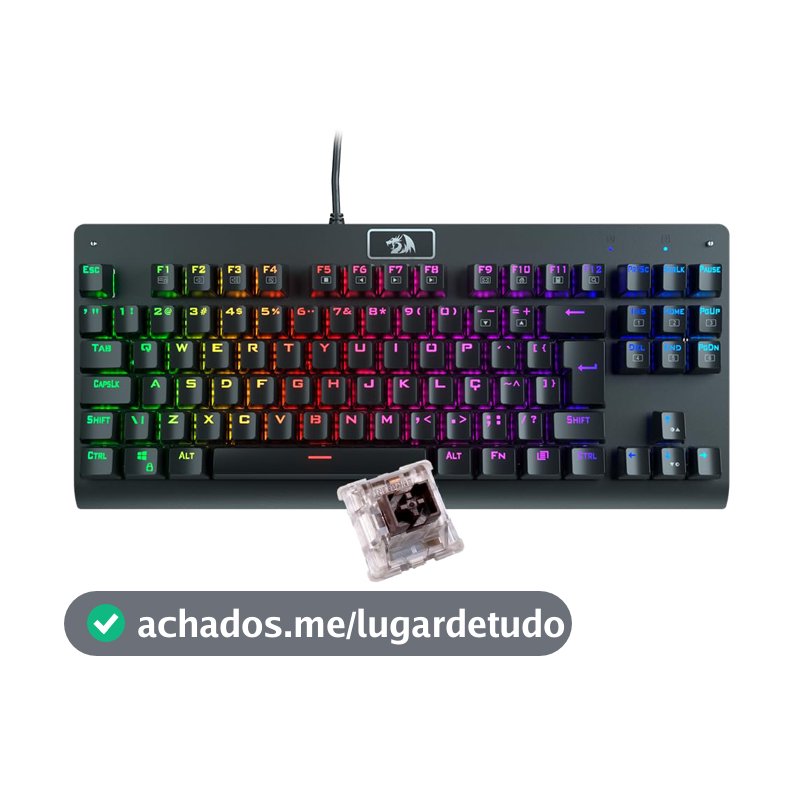 Teclado Mecânico Gamer Redragon Dark Avenger K568-2 Rgb Switch Brown Com Fio