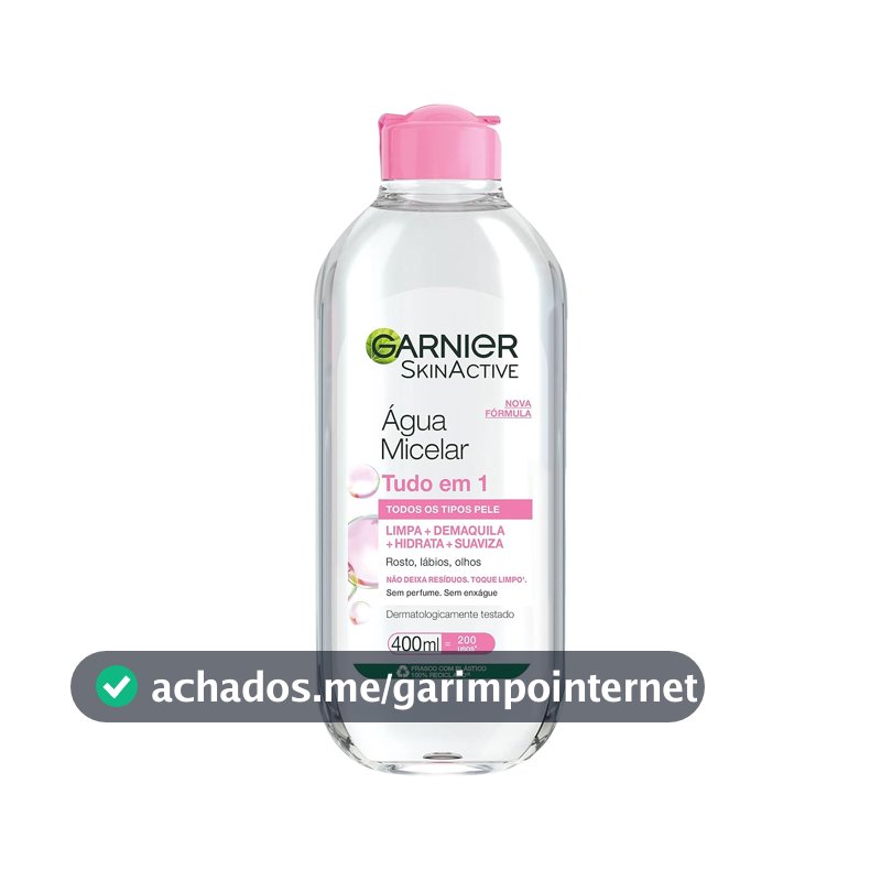 Água Micelar Garnier SkinActive Pink Tudo em 1 Pele Sensível 400ml