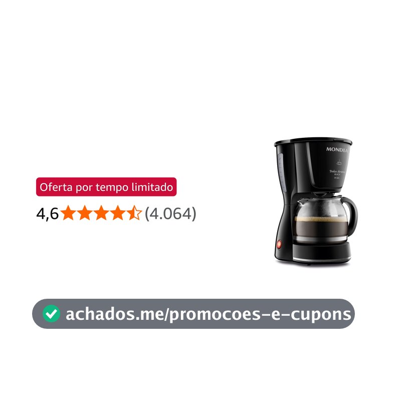 Cafeteira Elétrica Mondial Dolce Arome Black 18 Xícaras 110V