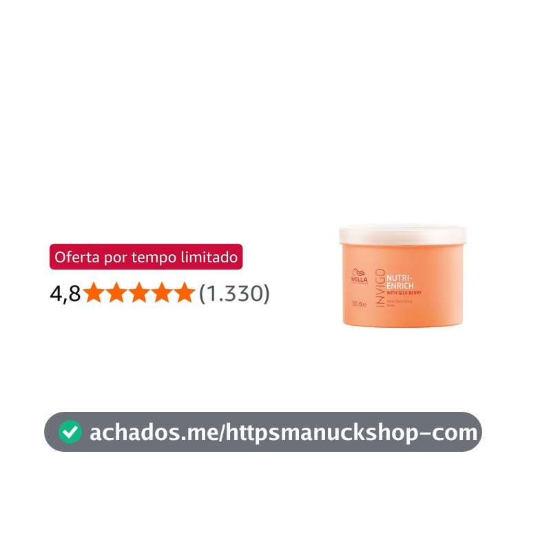 Wella Invigo Nutri-Enrich Máscara Capilar Nutrição Profunda 500ml