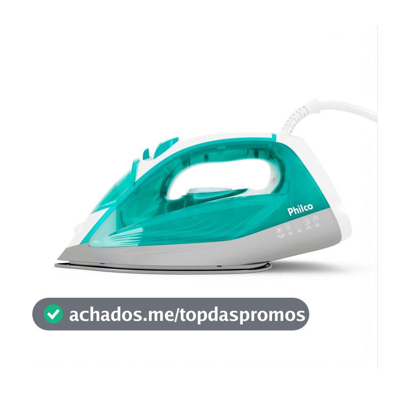 Philco Ferro de Passar a Vapor 320ml Base Cerâmica PFV71 127V Verde e branco
