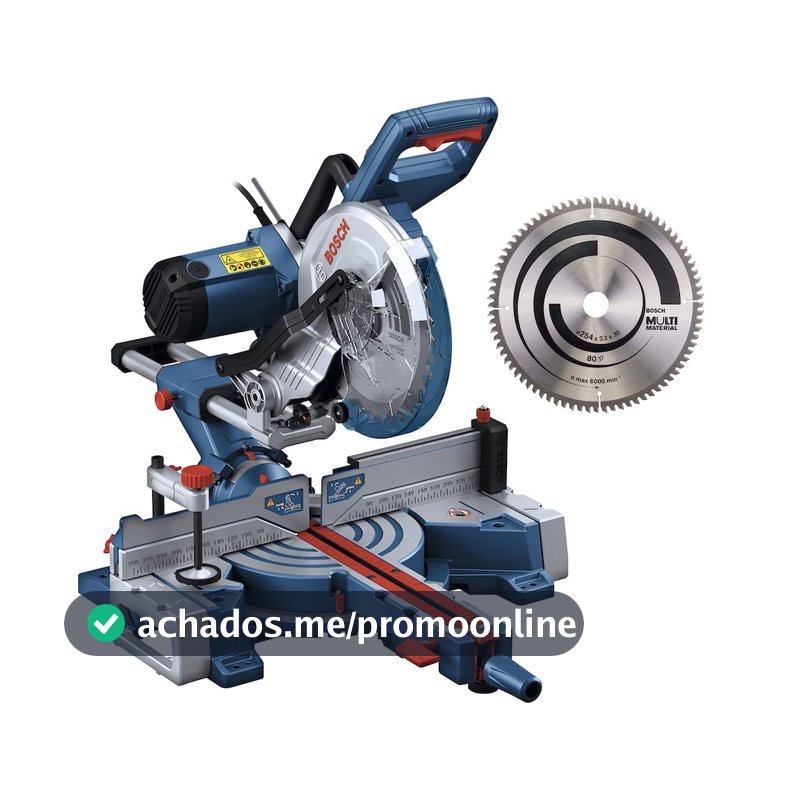 Serra meia esquadria telescópica Bosch GCM 254 D + Disco Multimaterial Alumínio 220V