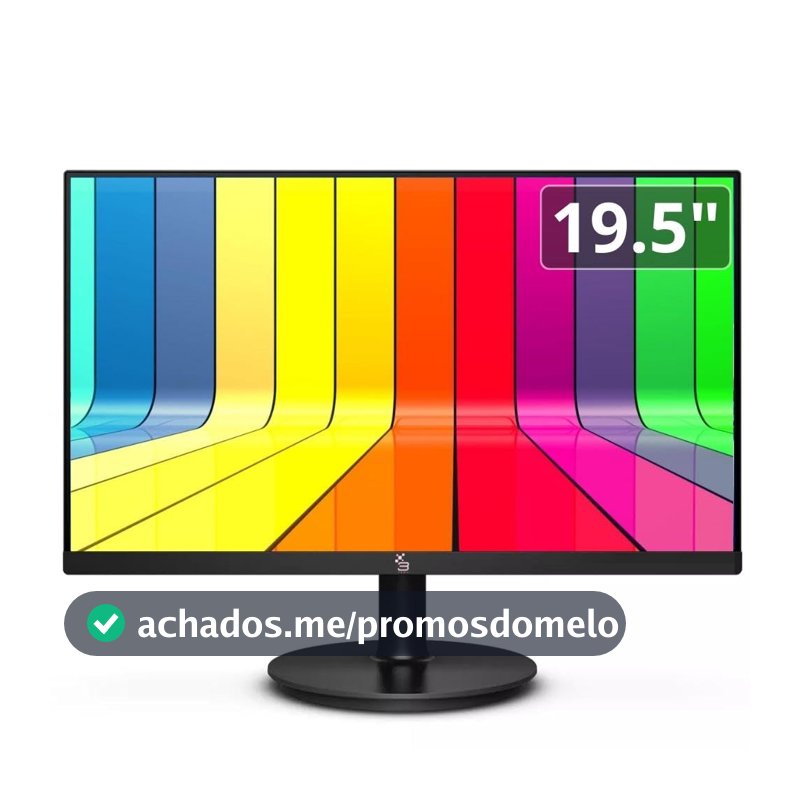 Monitor 19.5" LED, Widescreen, 75Hz, 2ms, HD, HDMI, VGA, VESA, Ajuste de inclinação - 3green M195WHD