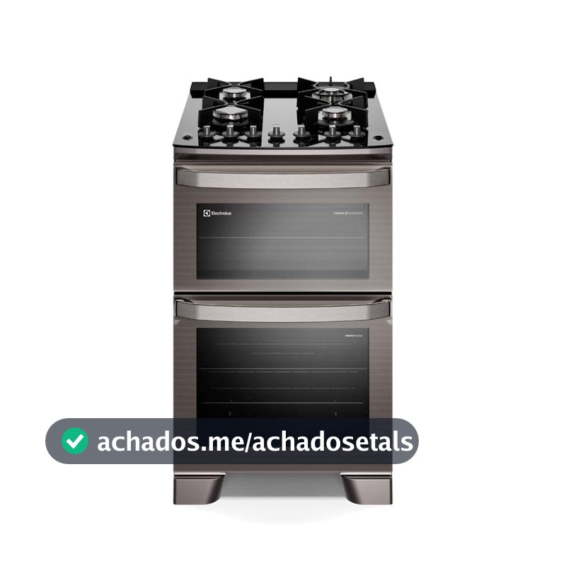 Fogão de Piso Electrolux de 04 Bocas Experience com Duplo Forno e Mesa de Vidro Cinza - FE4DG (220V, Volts)