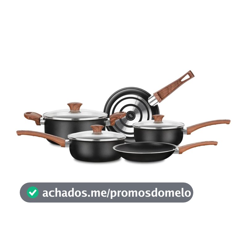 Conjunto de Panelas Vanilla Cerâmica 5 Peças – Antiaderente Cerâmico