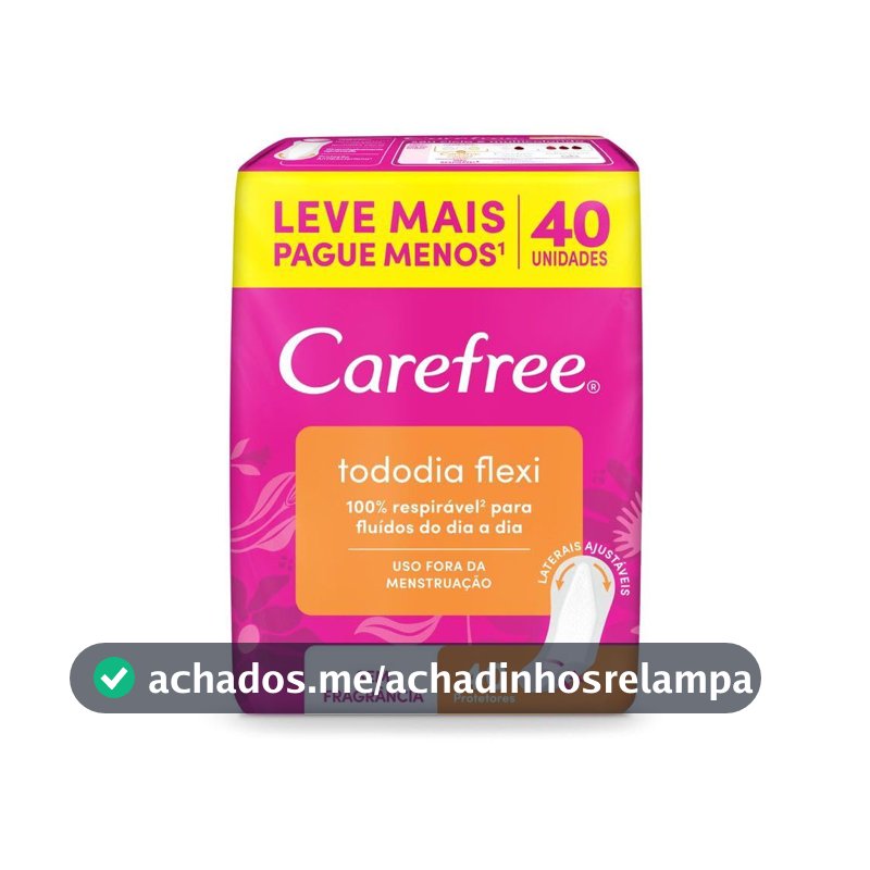 Protetor Diário Carefree Todo Dia Flexi, Sem Fragrância, 40 Unidades