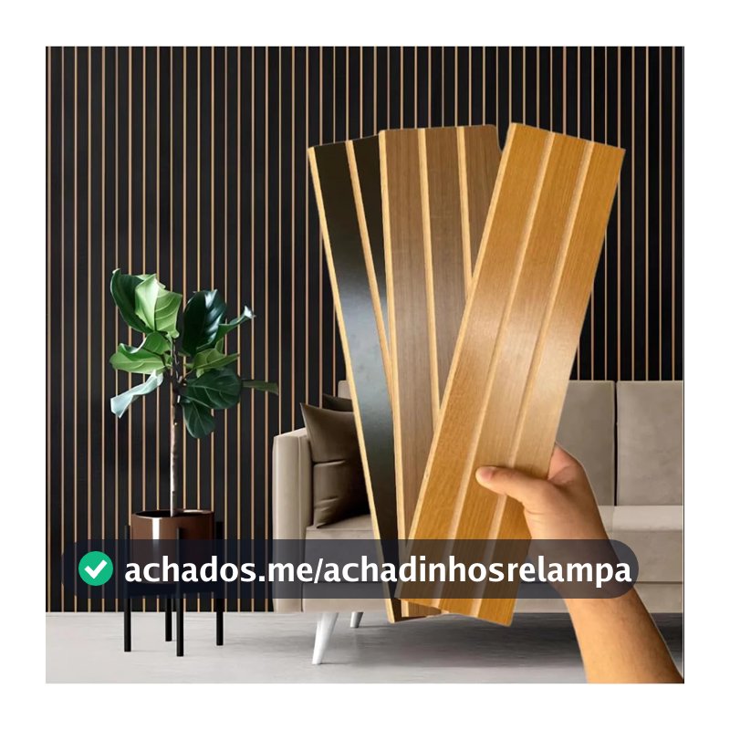 Kit 20 Placas Painel Ripado Decorativo Placa Adesiva 45x11 Revestimento de Parede em 3 cores (FREIJÓ)