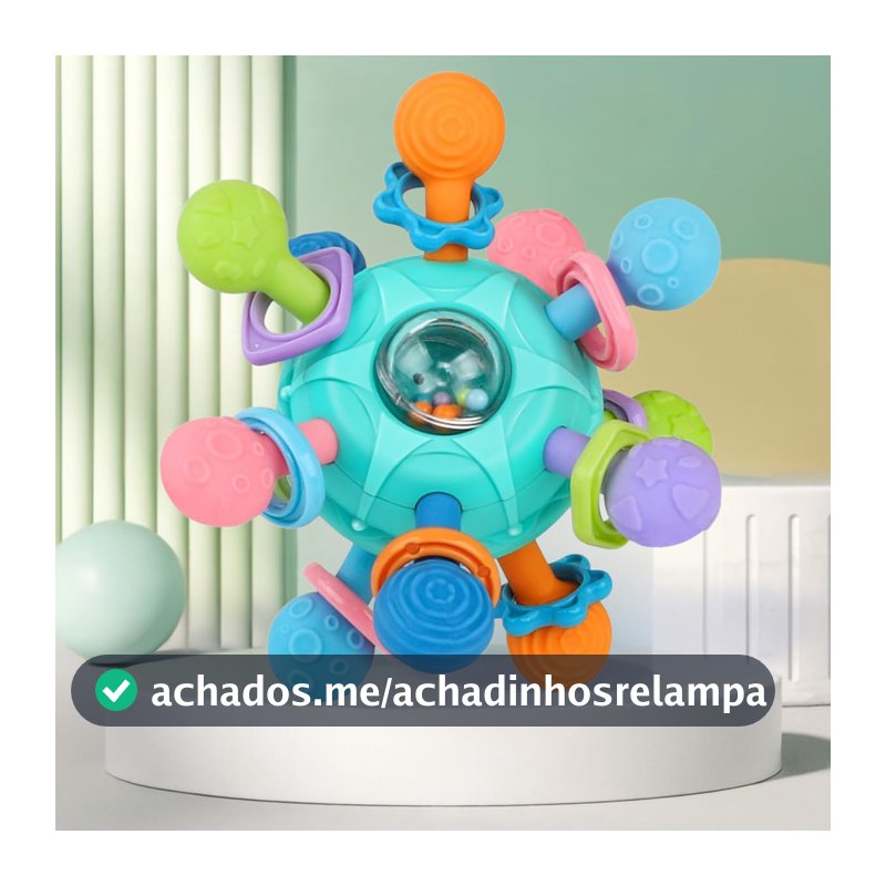 Mordedor Infantil Flexível 360 com Chocalho e Texturas Verde