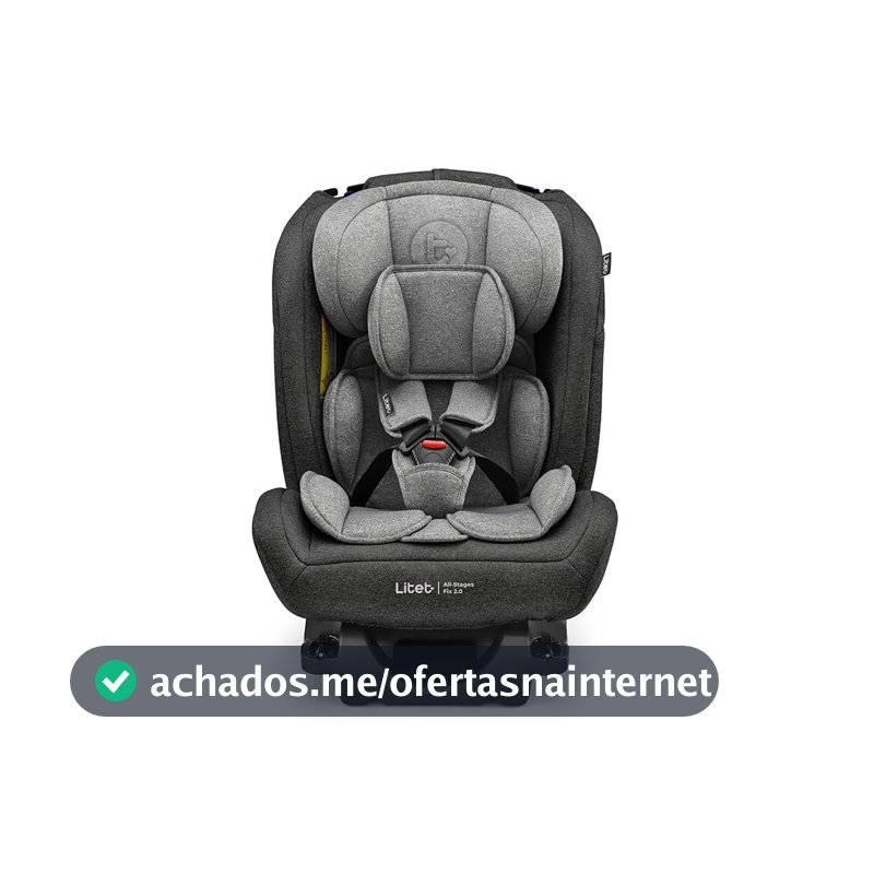 Cadeira para Auto 0-36Kg Isofix Litet All Stages Fix 2.0 Preta e Cinza - BB452