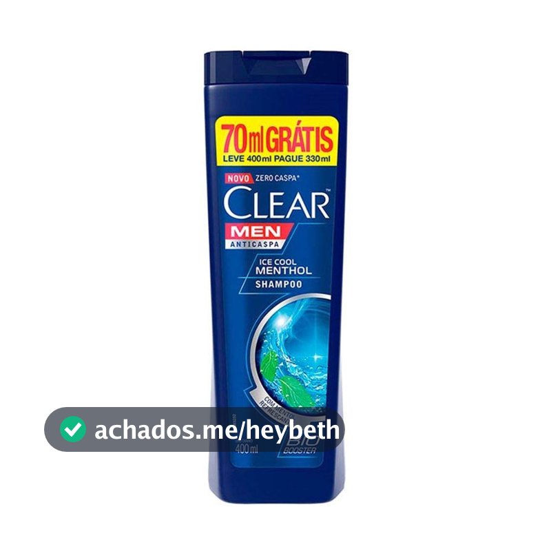 Clear Men Shampoo Anticaspa Ice Cool Menthol 400ml