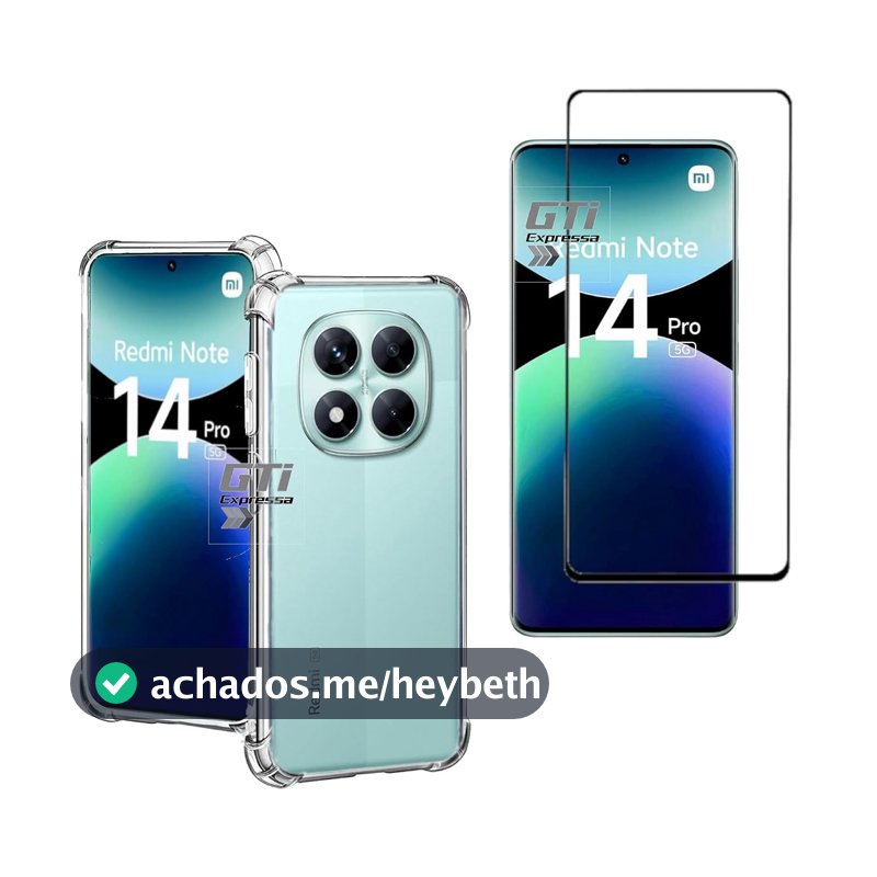 Kit Capa Anti Impacto E Película Compatível Com Xiaomi Redmi Note 14 Pro 5G