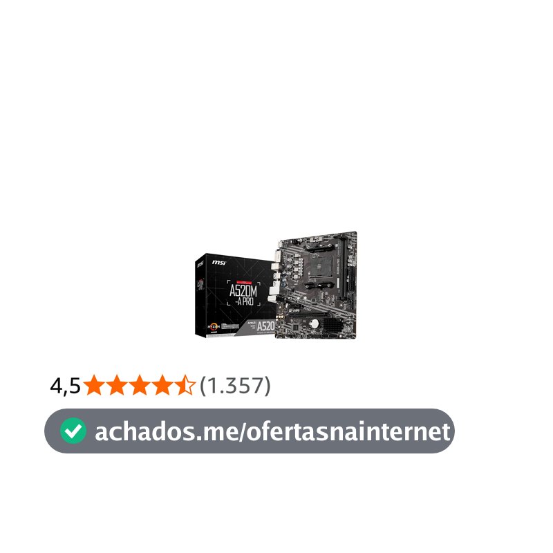 Placa Mãe MSI A520M-A PRO (AM4/2xDDR4/HDMI/DVI-D/M.2/USB 3.2)