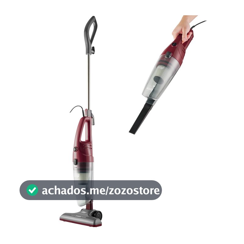 WAP Aspirador de Pó Vertical HIGH SPEED PLUS 3 em 1, Compacto, 1,2 Litros, com Extensor Removível, 134mbar 1350W 127V