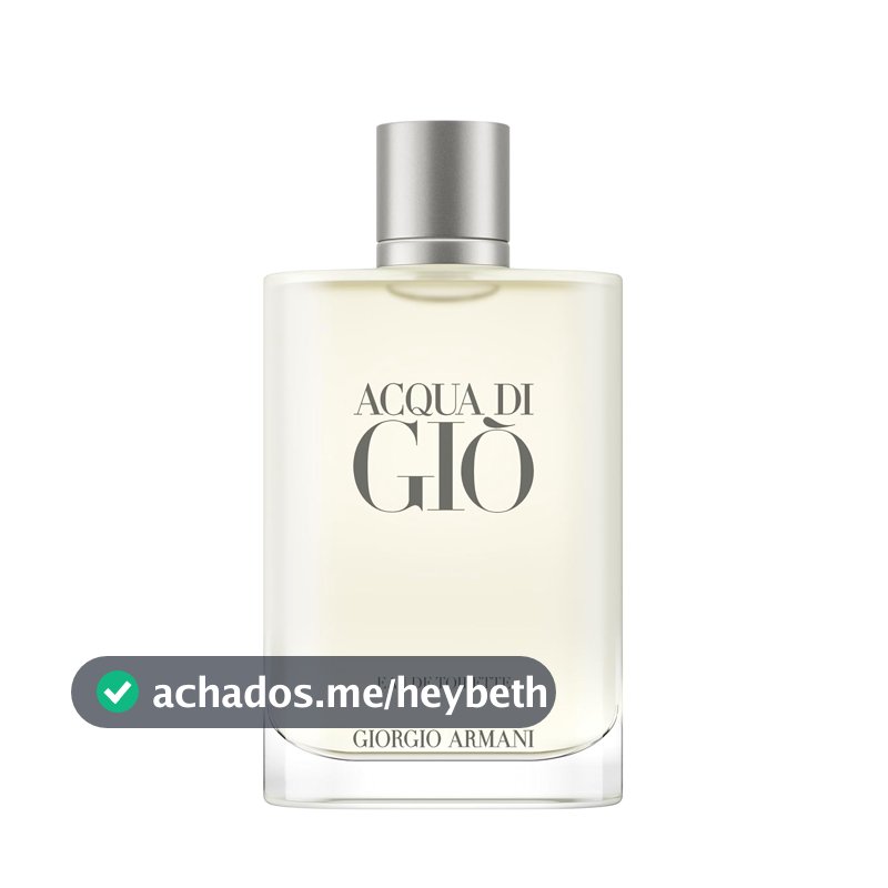 Armani Beauty, Acqua di Giò Eau de Toilette, Giorgio Armani, Perfume Masculino Refilável, Fragrância Cítrica, Aquática e Fresca com Notas de Bergamota, Cedro, Patchouli, Jasmim e Almíscar