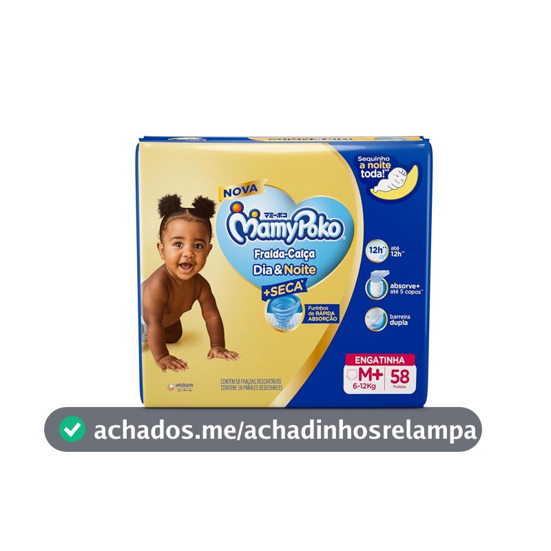 MamyPoko Fralda-Calça Dia&Noite M 58 Unidades