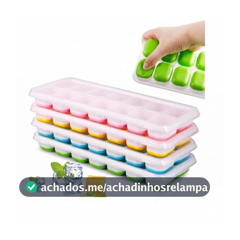 Forminha Papinha Bebê Silicone com Tampa BPA Free Fundo Flexível Para Frutas, Papinhas, Leite Materno