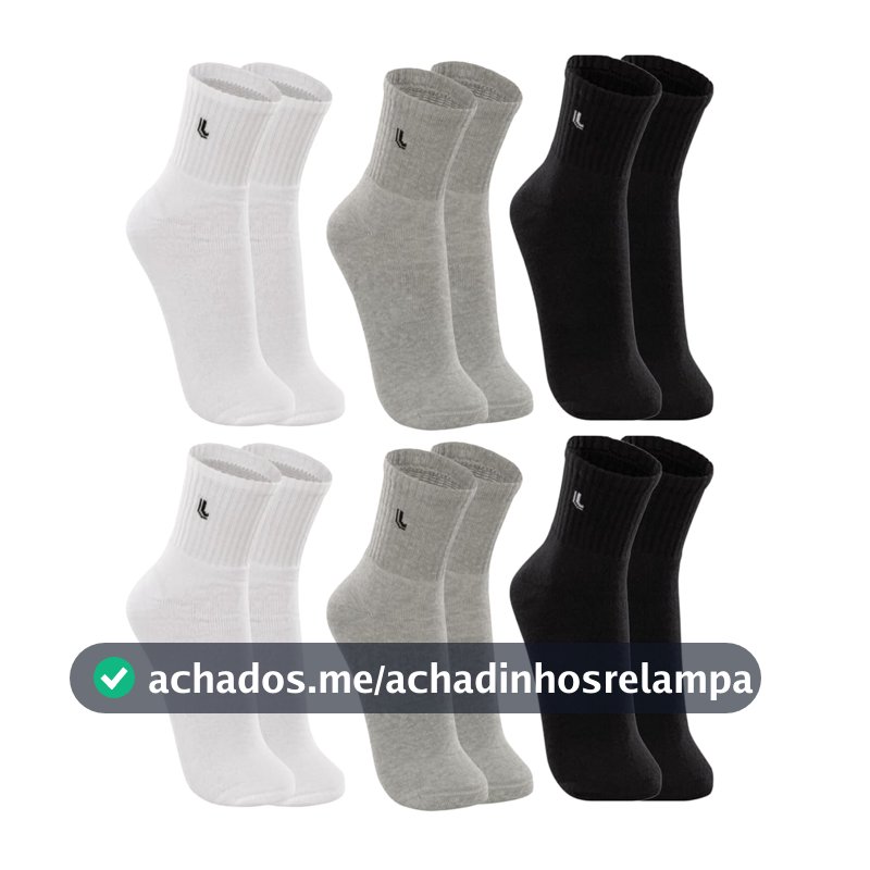 Kit 6 Pares Meias Lupo 3245 Cano Médio Algodão - Sortido